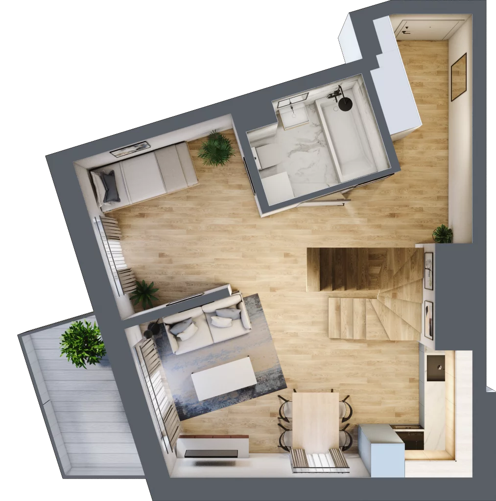 3 pokoje, mieszkanie 41,99 m², piętro 2, oferta nr A.2.66, My Forest, Warszawa, Białołęka, ul. Modlińska 342