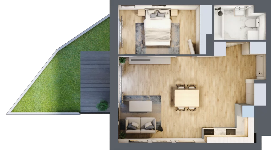 2 pokoje, mieszkanie 49,34 m², parter, oferta nr A.0.16, My Forest, Warszawa, Białołęka, ul. Modlińska 342