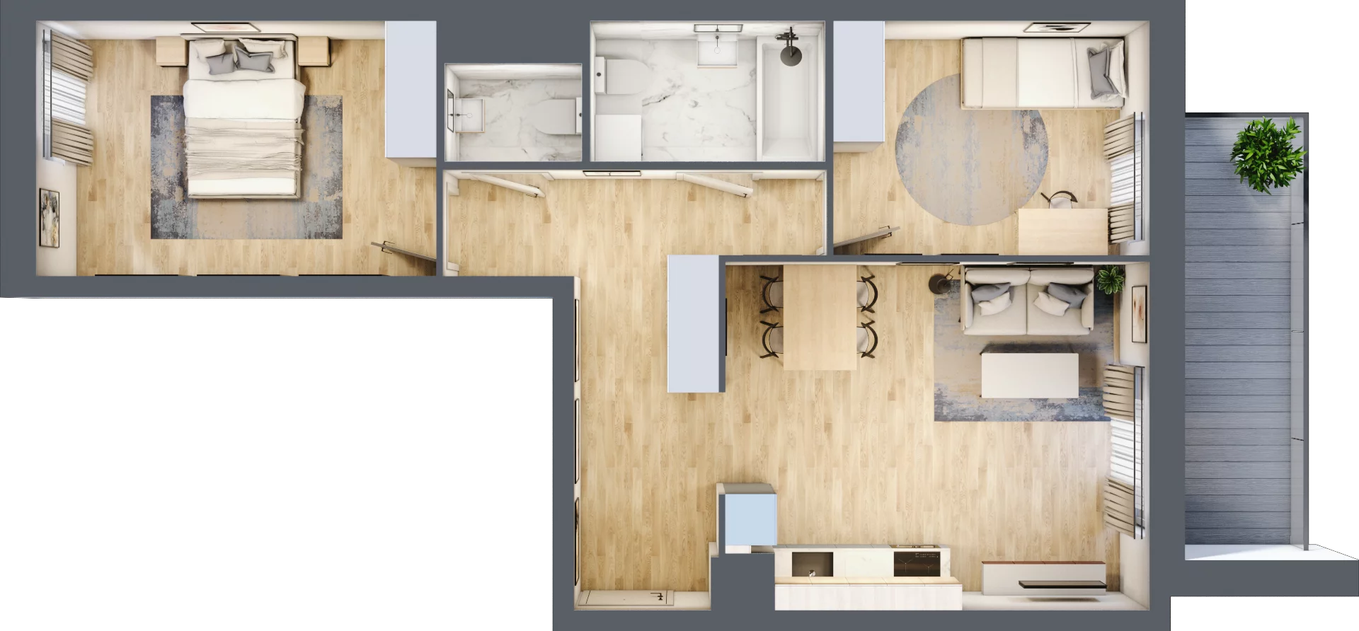 3 pokoje, mieszkanie 62,07 m², piętro 1, oferta nr A.1.25, My Forest, Warszawa, Białołęka, ul. Modlińska 342