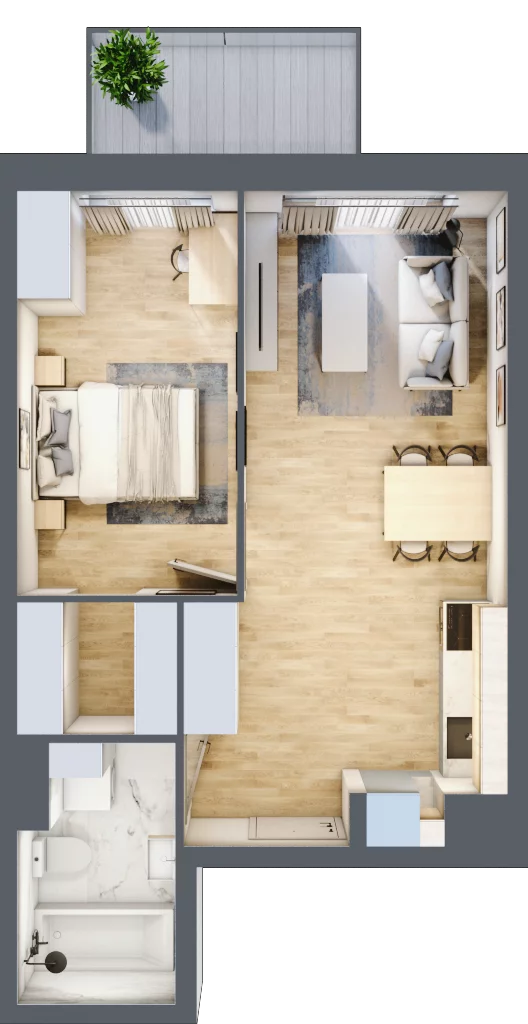 2 pokoje, mieszkanie 42,61 m², piętro 1, oferta nr A.1.33, My Forest, Warszawa, Białołęka, ul. Modlińska 342