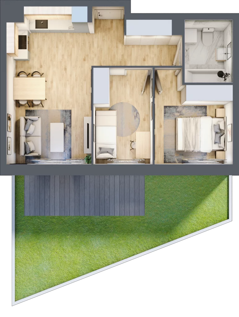 3 pokoje, mieszkanie 48,13 m², parter, oferta nr A.0.49, My Forest, Warszawa, Białołęka, ul. Modlińska 342