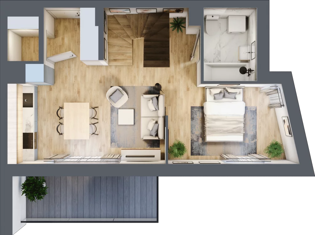 3 pokoje, mieszkanie 43,29 m², piętro 2, oferta nr A.2.37, My Forest, Warszawa, Białołęka, ul. Modlińska 342