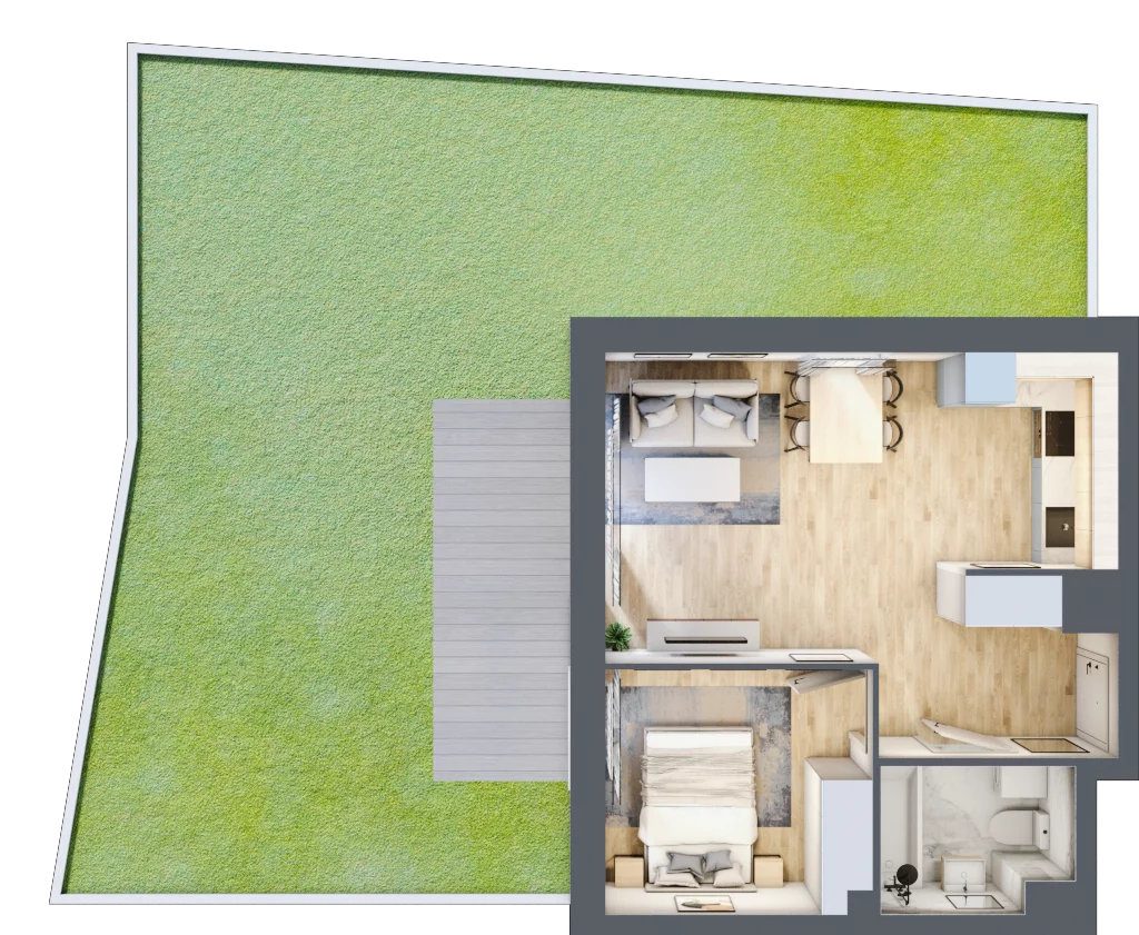 2 pokoje, mieszkanie 37,43 m², parter, oferta nr A.0.04, My Forest, Warszawa, Białołęka, ul. Modlińska 342