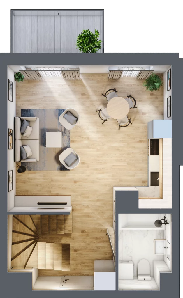 2 pokoje, mieszkanie 38,46 m², piętro 2, oferta nr A.2.44, My Forest, Warszawa, Białołęka, ul. Modlińska 342