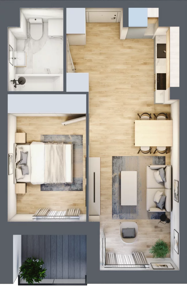 2 pokoje, mieszkanie 39,03 m², piętro 1, oferta nr A.1.28, My Forest, Warszawa, Białołęka, ul. Modlińska 342
