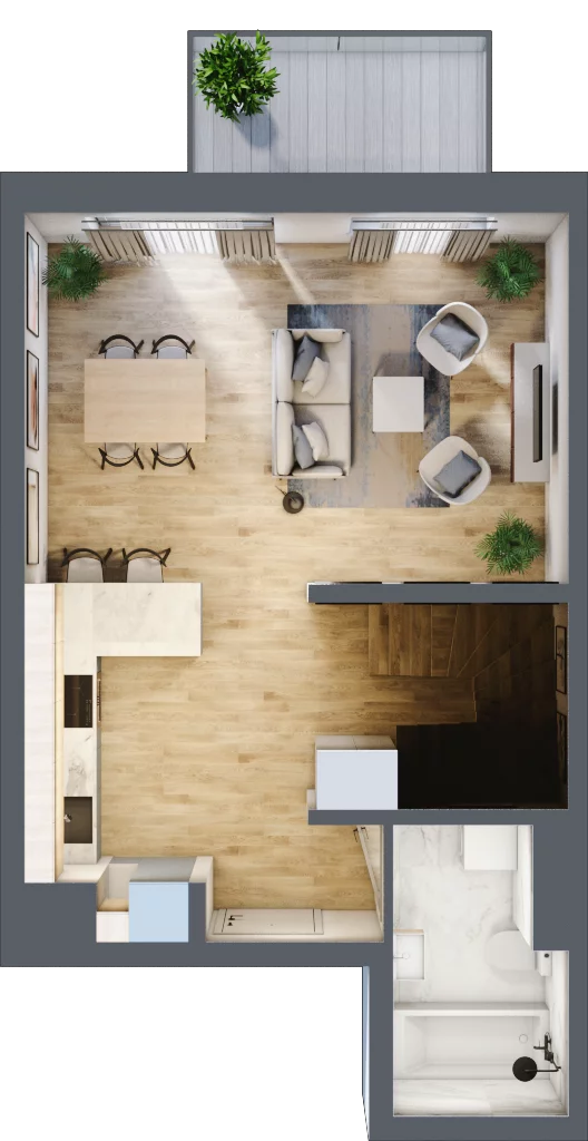 2 pokoje, mieszkanie 42,28 m², piętro 2, oferta nr A.2.62, My Forest, Warszawa, Białołęka, ul. Modlińska 342