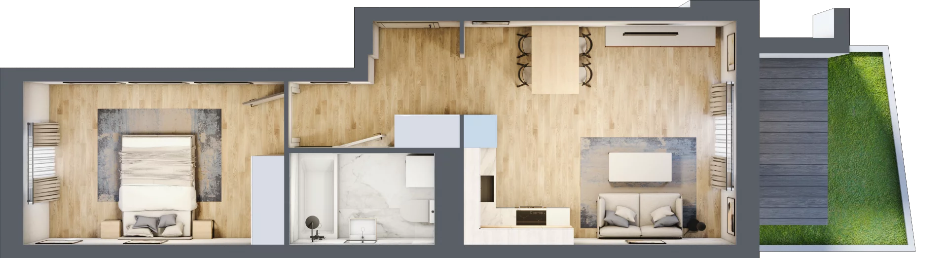 2 pokoje, mieszkanie 44,51 m², parter, oferta nr A.0.01, My Forest, Warszawa, Białołęka, ul. Modlińska 342