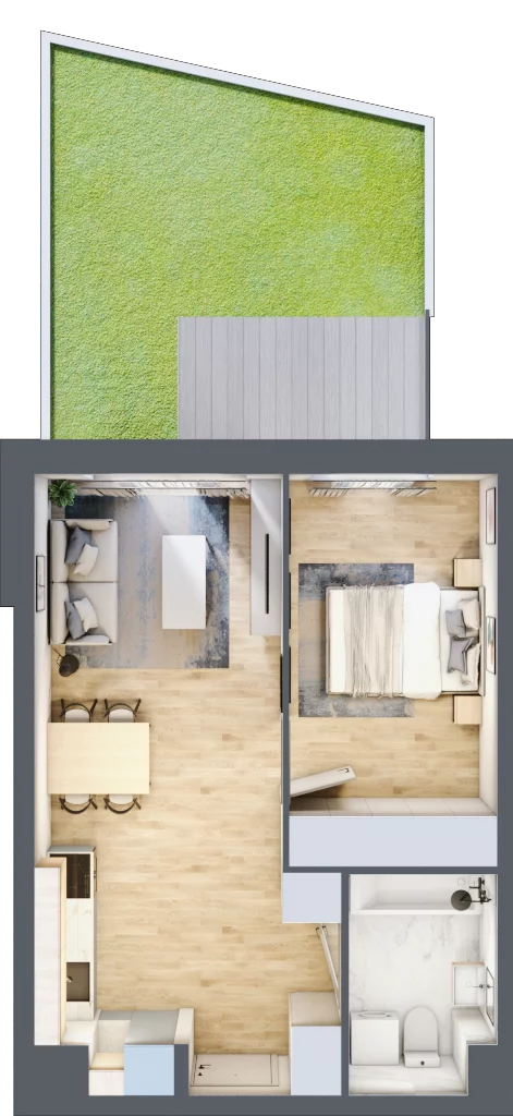 2 pokoje, mieszkanie 39,72 m², parter, oferta nr A.0.52, My Forest, Warszawa, Białołęka, ul. Modlińska 342