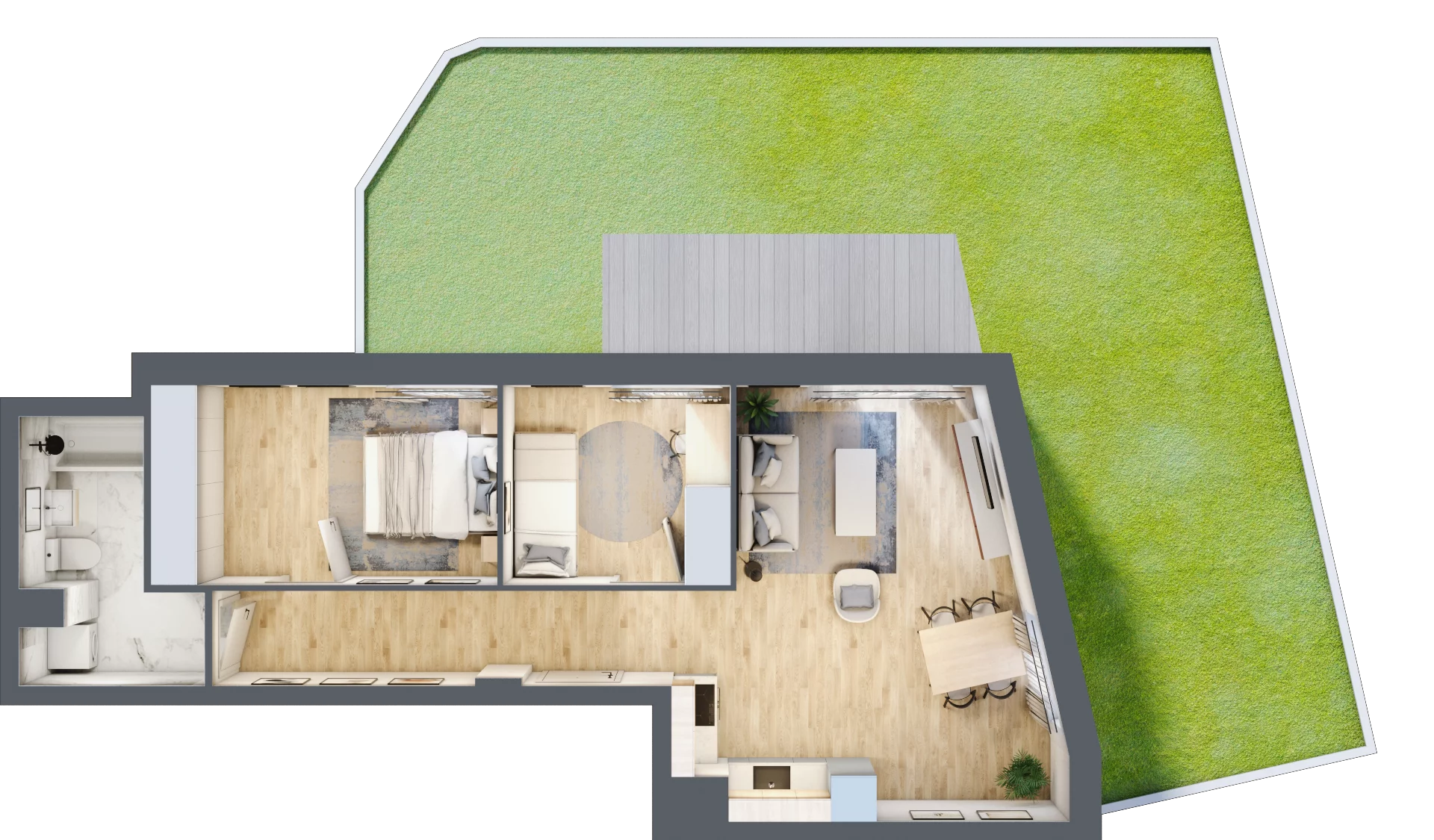 3 pokoje, mieszkanie 57,91 m², parter, oferta nr A.0.18, My Forest, Warszawa, Białołęka, ul. Modlińska 342