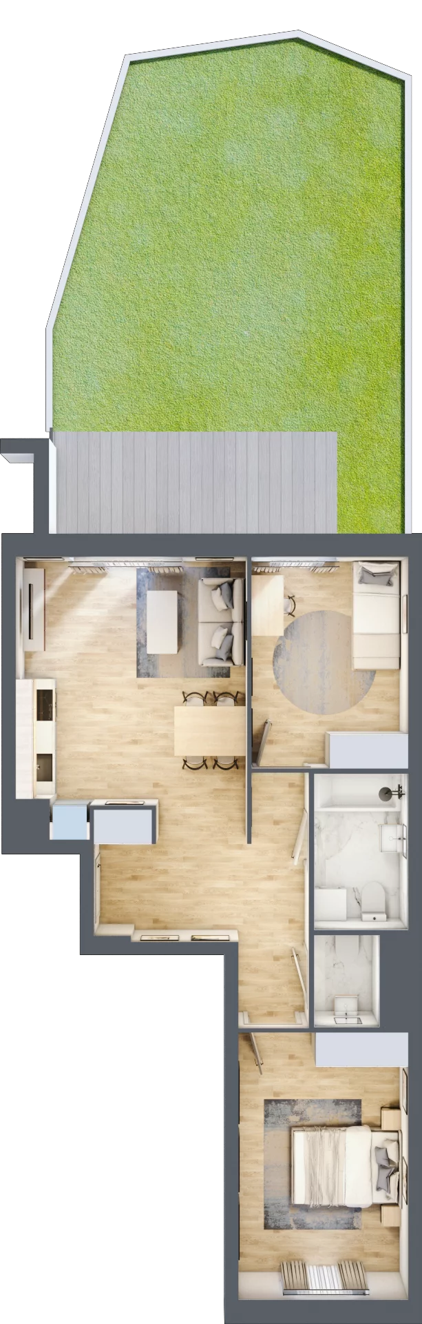 3 pokoje, mieszkanie 59,62 m², parter, oferta nr B.0.01, My Forest, Warszawa, Białołęka, ul. Modlińska 342