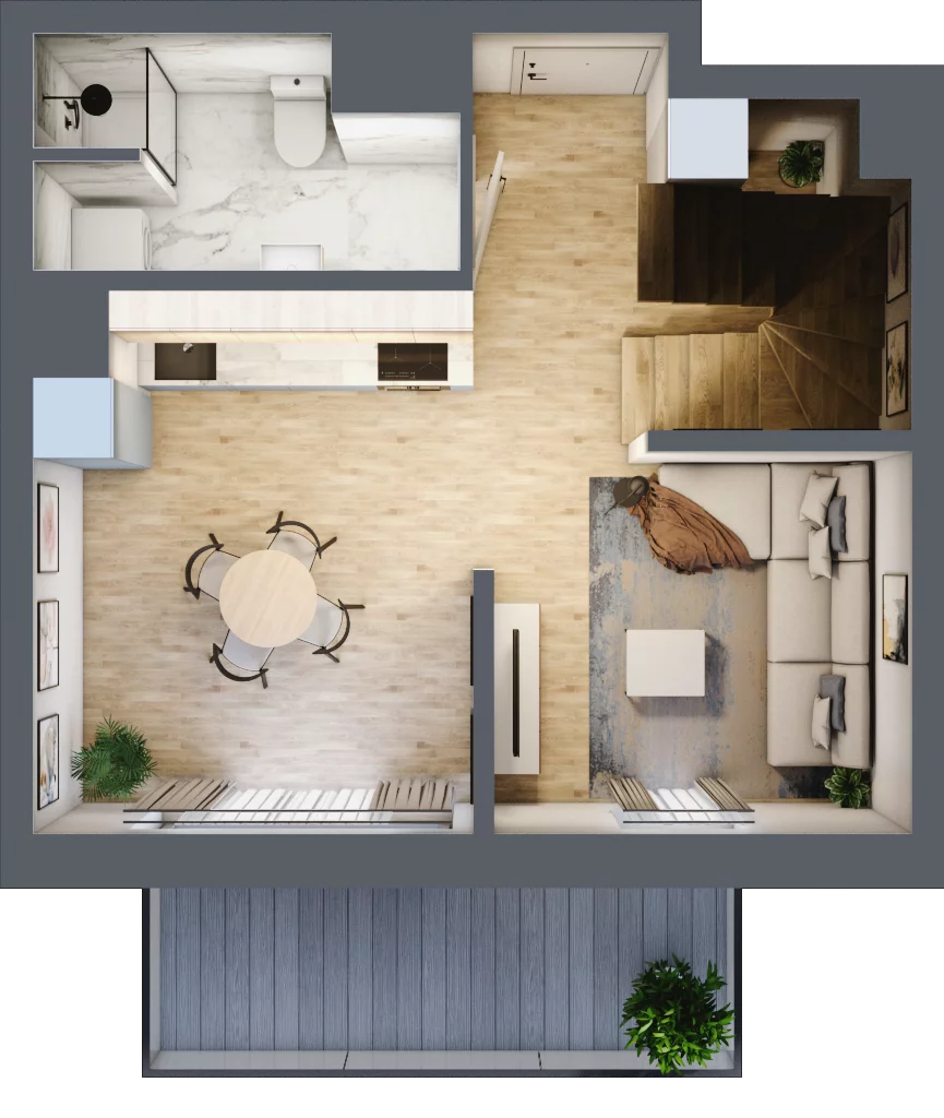 3 pokoje, mieszkanie 36,25 m², piętro 2, oferta nr B.2.13, My Forest, Warszawa, Białołęka, ul. Modlińska 342