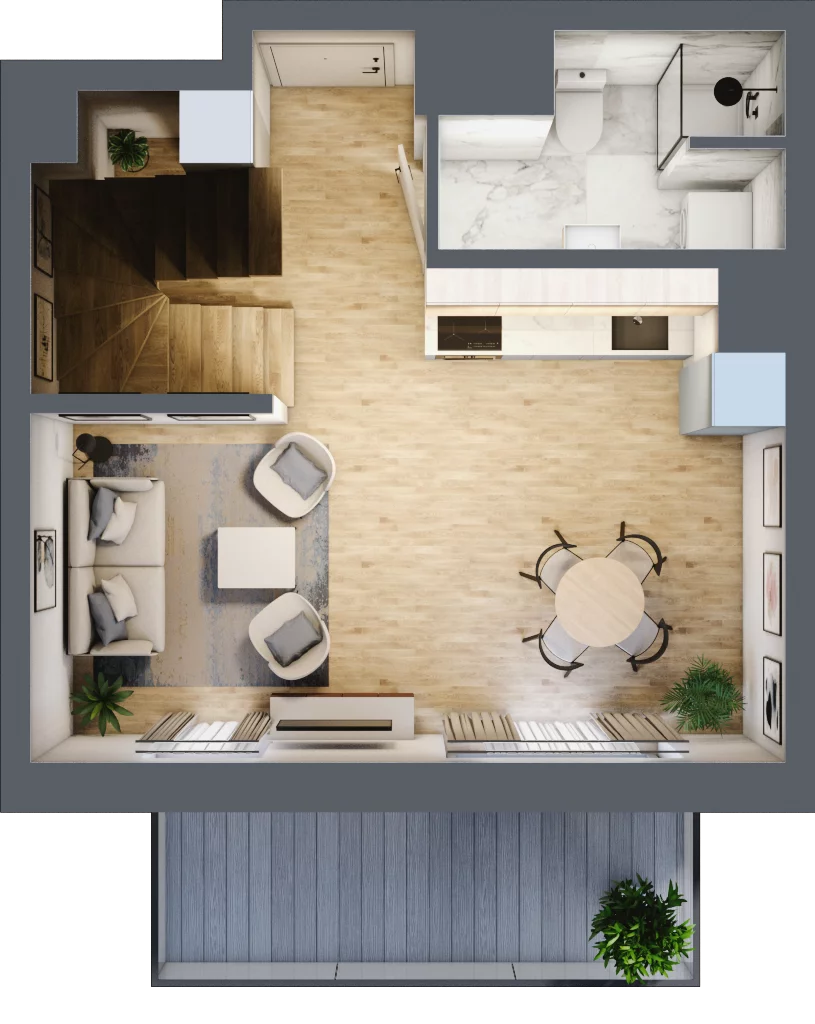 2 pokoje, mieszkanie 34,17 m², piętro 2, oferta nr B.2.25, My Forest, Warszawa, Białołęka, ul. Modlińska 342