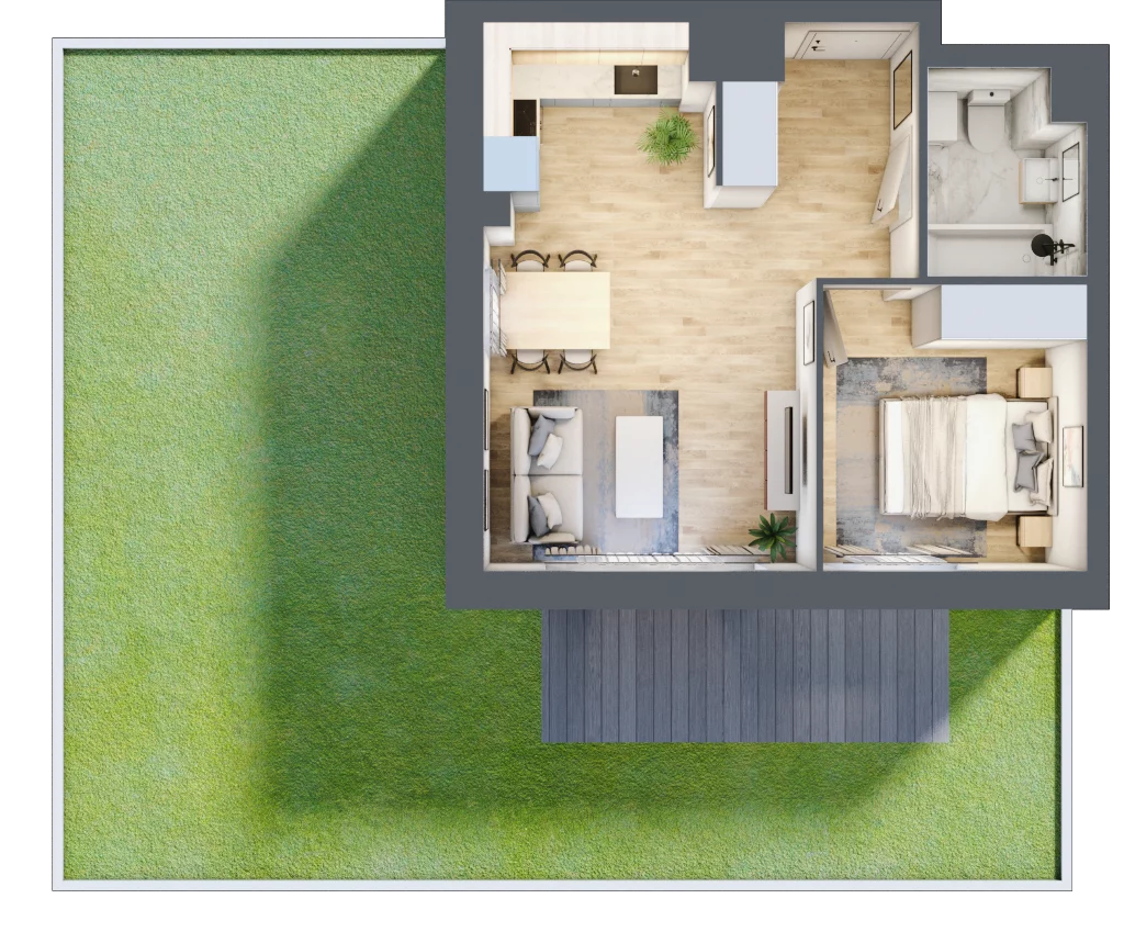 2 pokoje, mieszkanie 37,23 m², parter, oferta nr B.0.04, My Forest, Warszawa, Białołęka, ul. Modlińska 342