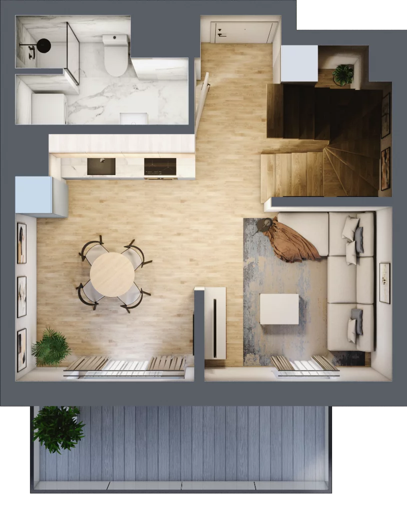 2 pokoje, mieszkanie 33,88 m², piętro 2, oferta nr B.2.46, My Forest, Warszawa, Białołęka, ul. Modlińska 342