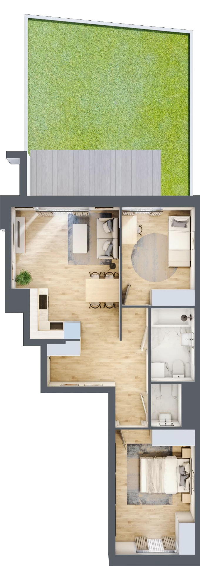 3 pokoje, mieszkanie 58,83 m², parter, oferta nr B.0.16, My Forest, Warszawa, Białołęka, ul. Modlińska 342