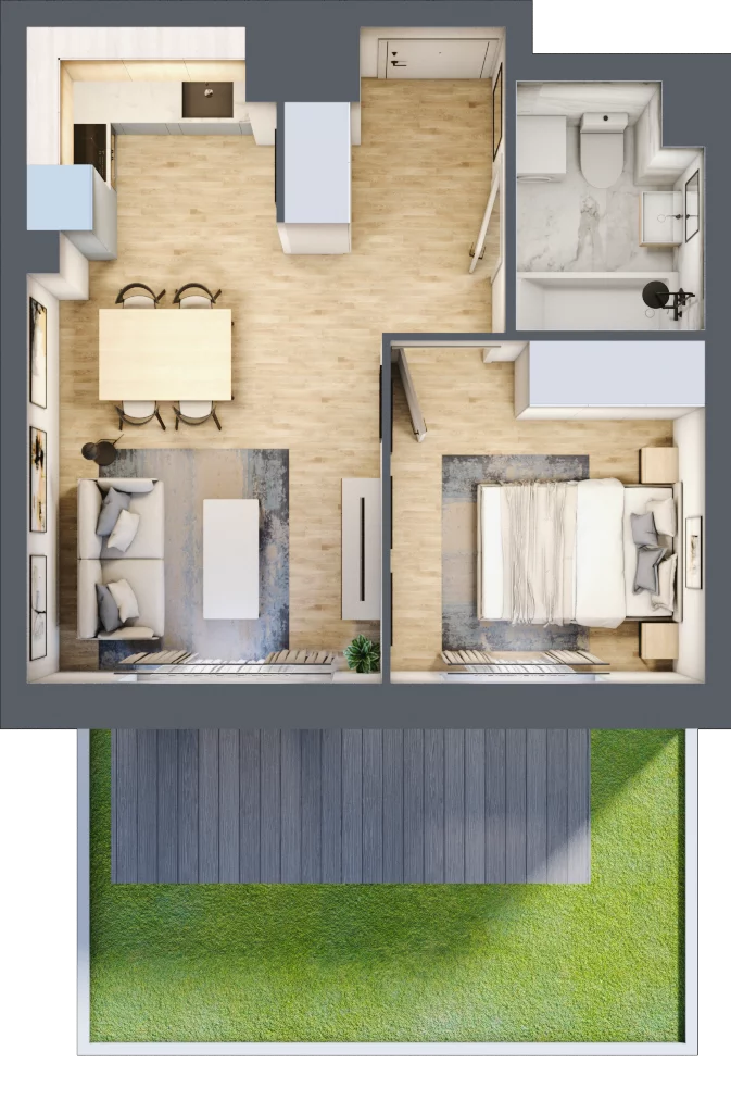 2 pokoje, mieszkanie 34,80 m², parter, oferta nr B.0.18, My Forest, Warszawa, Białołęka, ul. Modlińska 342