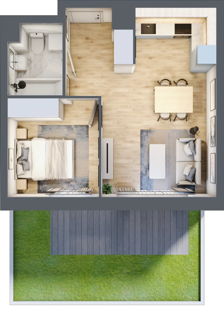 2 pokoje, mieszkanie 37,49 m², parter, oferta nr B.0.02, My Forest, Warszawa, Białołęka, ul. Modlińska 342