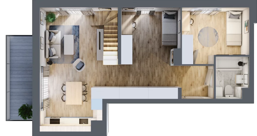 3 pokoje, mieszkanie 59,40 m², piętro 2, oferta nr B.2.15, My Forest, Warszawa, Białołęka, ul. Modlińska 342