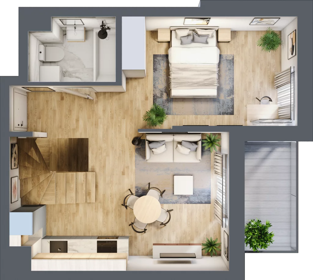 2 pokoje, mieszkanie 41,59 m², piętro 2, oferta nr B.2.43, My Forest, Warszawa, Białołęka, ul. Modlińska 342