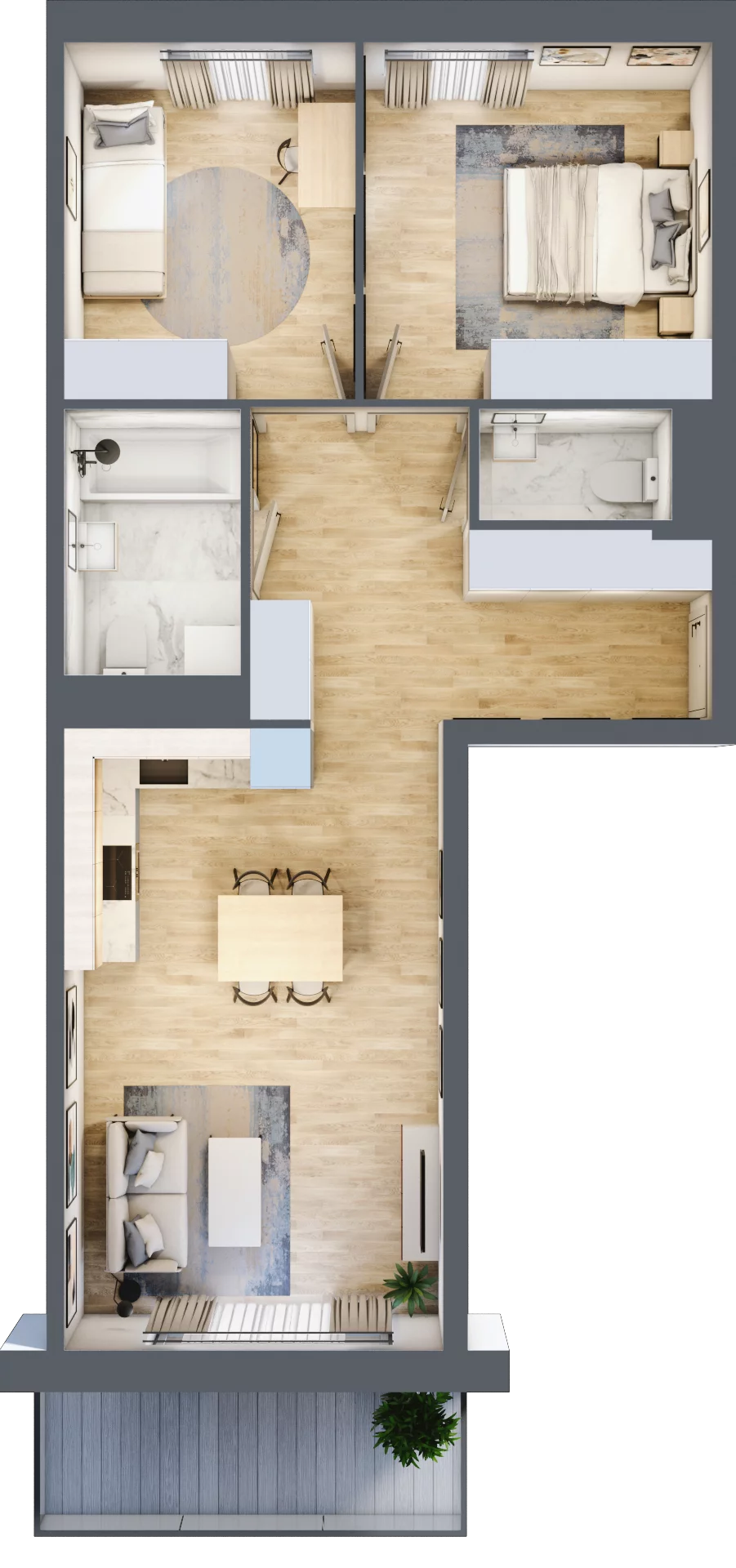 3 pokoje, mieszkanie 63,98 m², piętro 1, oferta nr B.1.40, My Forest, Warszawa, Białołęka, ul. Modlińska 342