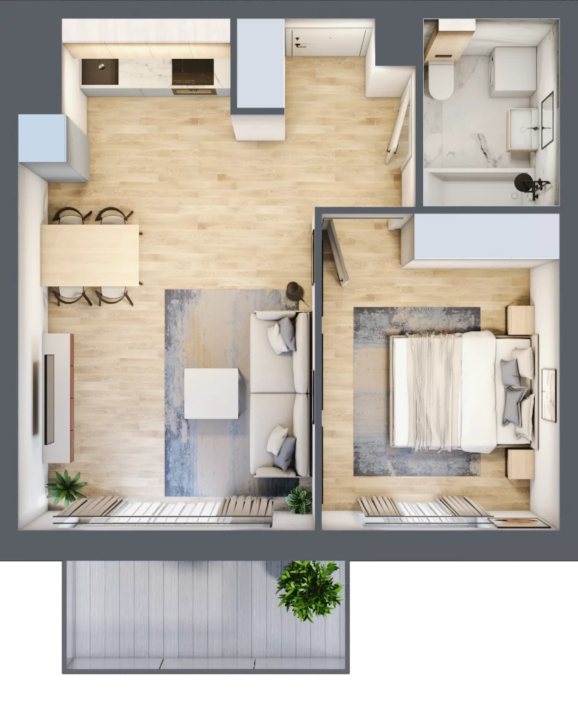 2 pokoje, mieszkanie 41,69 m², piętro 4, oferta nr 106F/M084, Miasteczko Jutrzenki Dzielnica Hortensji, Warszawa, Włochy, ul. Jutrzenki 106F