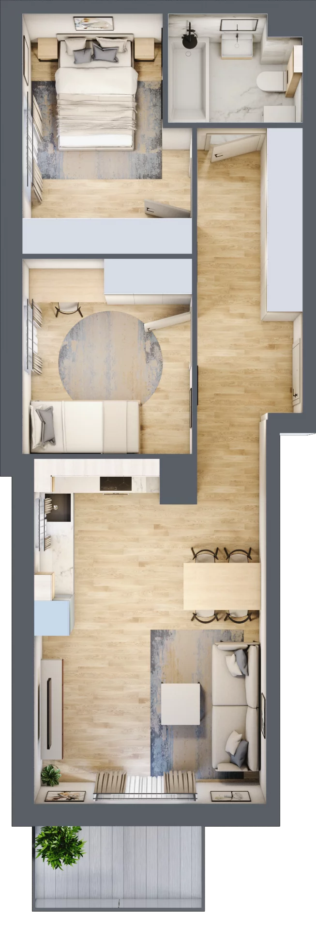 3 pokoje, mieszkanie 58,95 m², piętro 3, oferta nr 106F/M045, Miasteczko Jutrzenki Dzielnica Hortensji, Warszawa, Włochy, ul. Jutrzenki 106F