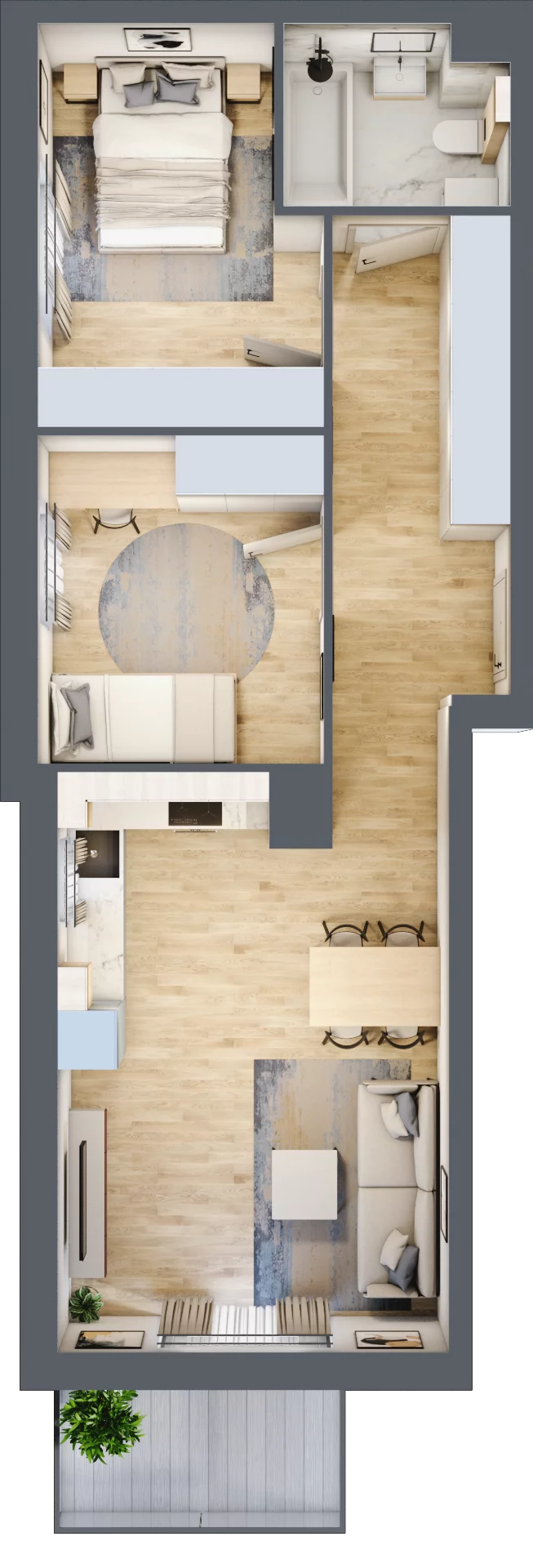 3 pokoje, mieszkanie 58,95 m², piętro 6, oferta nr 106F/M060, Miasteczko Jutrzenki Dzielnica Hortensji, Warszawa, Włochy, ul. Jutrzenki 106F