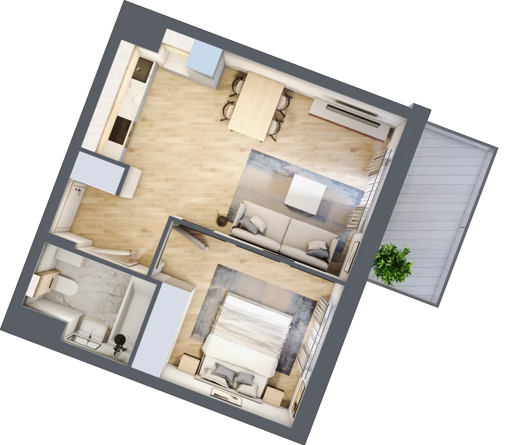 2 pokoje, mieszkanie 38,51 m², piętro 5, oferta nr 106F/M118, Miasteczko Jutrzenki Dzielnica Hortensji, Warszawa, Włochy, ul. Jutrzenki 106F