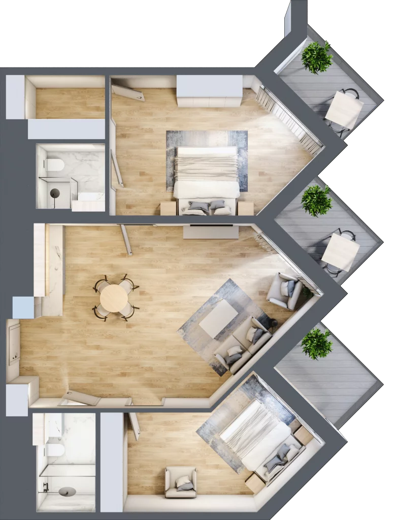 3 pokoje, apartament inwestycyjny 80,83 m², piętro 7, oferta nr 714, PINEA Pobierowo, Pobierowo, ul. Grunwaldzka 82a