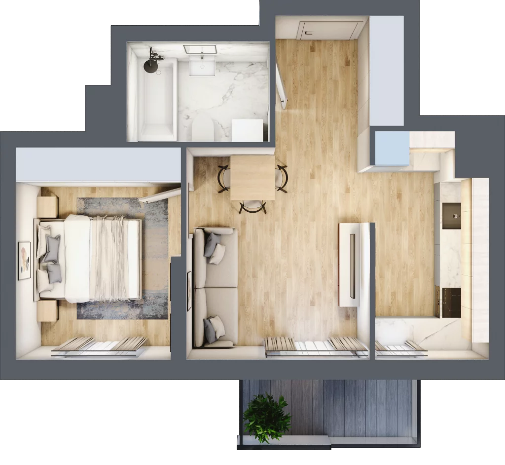 2 pokoje, mieszkanie 39,53 m², piętro 1, oferta nr A/17, Sycylijska, Warszawa, Mokotów, Stegny, ul. Sycylijska