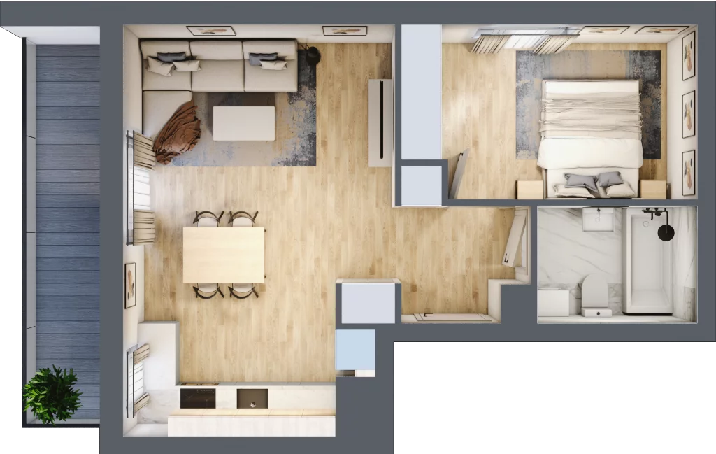 2 pokoje, mieszkanie 43,30 m², piętro 1, oferta nr A/30, Sycylijska, Warszawa, Mokotów, Stegny, ul. Sycylijska