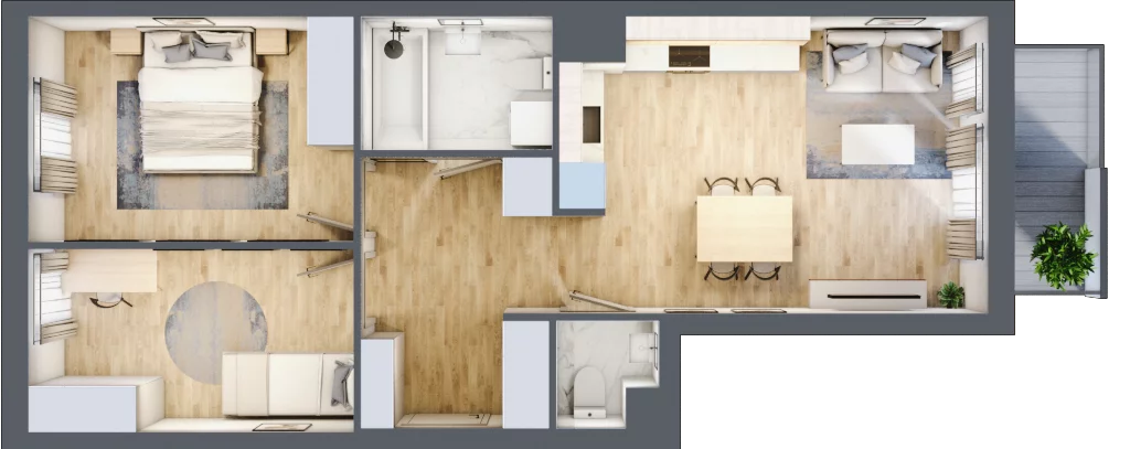 3 pokoje, mieszkanie 58,33 m², piętro 1, oferta nr A/16, Sycylijska, Warszawa, Mokotów, Stegny, ul. Sycylijska