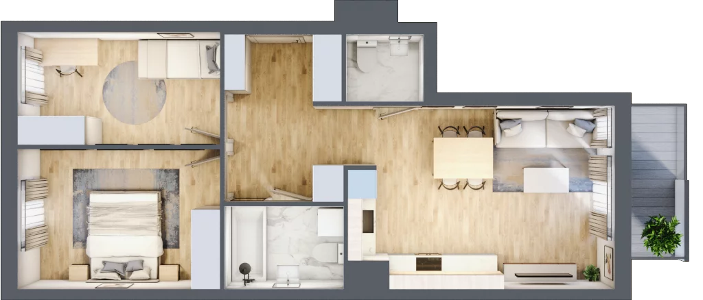 3 pokoje, mieszkanie 58,65 m², piętro 1, oferta nr A/18, Sycylijska, Warszawa, Mokotów, Stegny, ul. Sycylijska