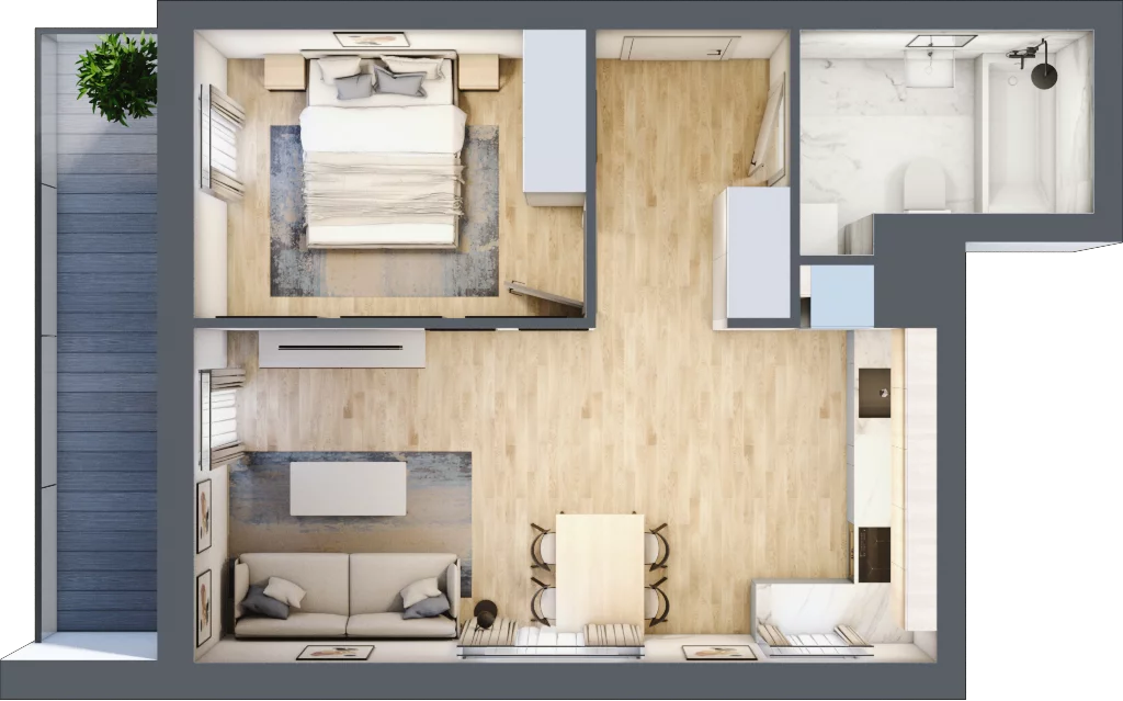 2 pokoje, mieszkanie 43,71 m², piętro 1, oferta nr A/29, Sycylijska, Warszawa, Mokotów, Stegny, ul. Sycylijska
