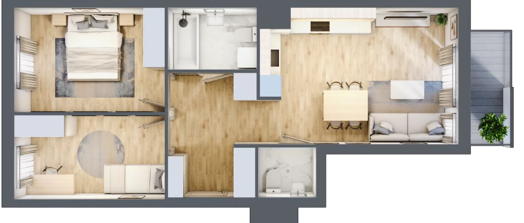 3 pokoje, mieszkanie 58,65 m², piętro 1, oferta nr A/27, Sycylijska, Warszawa, Mokotów, Stegny, ul. Sycylijska