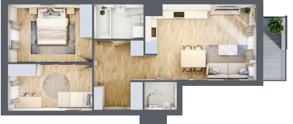3 pokoje, mieszkanie 58,65 m², piętro 2, oferta nr A/31, Sycylijska, Warszawa, Mokotów, Stegny, ul. Sycylijska