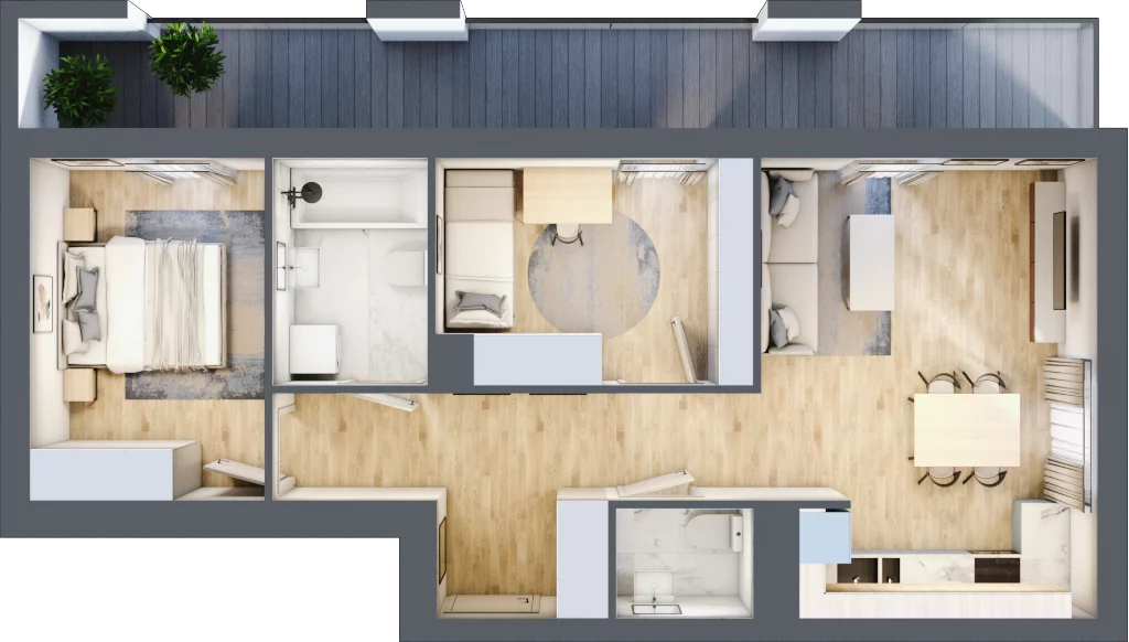 3 pokoje, mieszkanie 57,95 m², piętro 1, oferta nr B/43, Sycylijska, Warszawa, Mokotów, Stegny, ul. Sycylijska