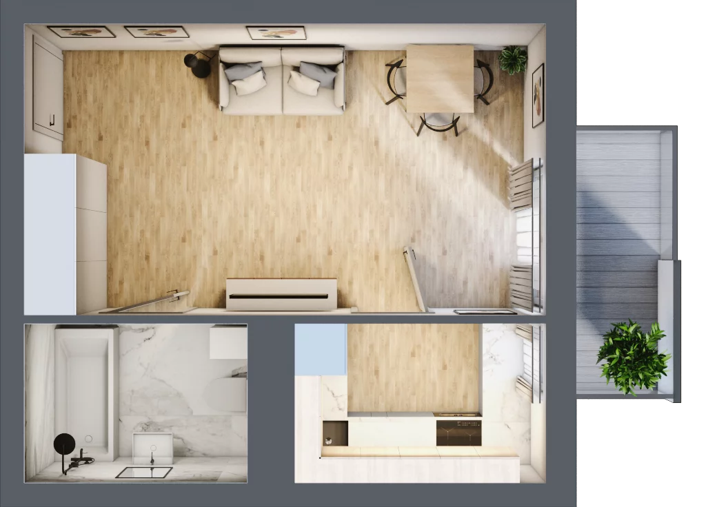 1 pokój, mieszkanie 30,51 m², piętro 1, oferta nr B/45, Sycylijska, Warszawa, Mokotów, Stegny, ul. Sycylijska
