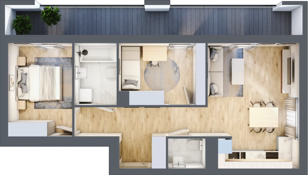 3 pokoje, mieszkanie 57,95 m², piętro 4, oferta nr B/55, Sycylijska, Warszawa, Mokotów, Stegny, ul. Sycylijska