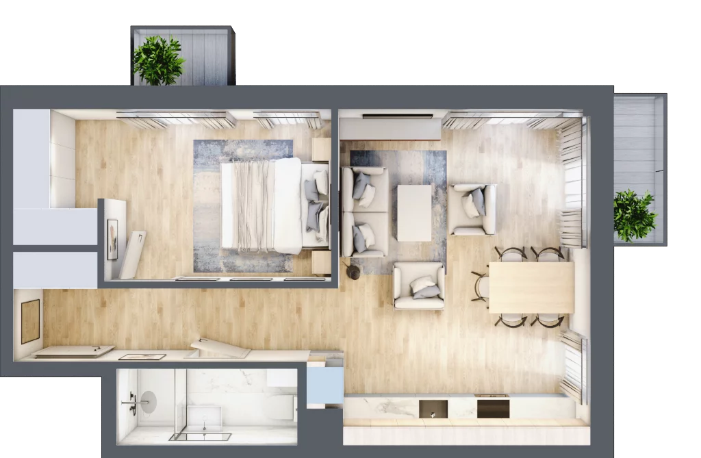 2 pokoje, mieszkanie 48,13 m², piętro 2, oferta nr S29, Miasto Ogród 6, Ożarów Mazowiecki, ul. Widok