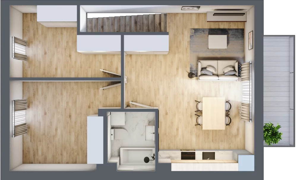 3 pokoje, mieszkanie 56,07 m², piętro 1, oferta nr 34, Manufaktura Marki 2, Marki, ul. Stawowa