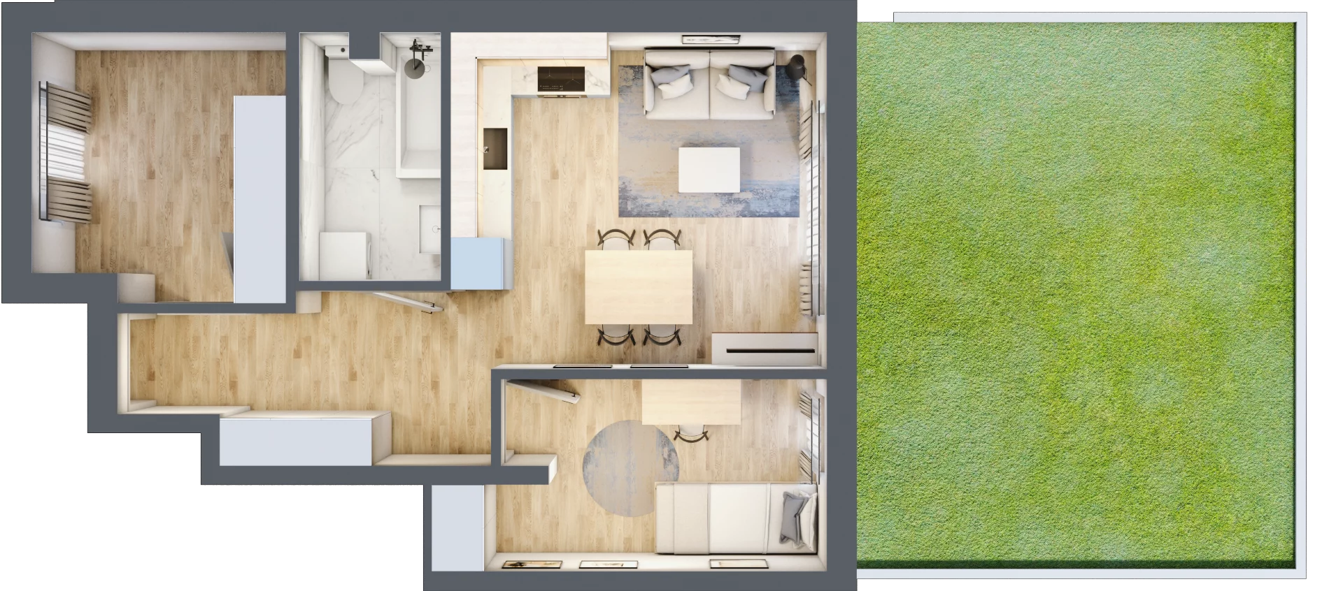 3 pokoje, mieszkanie 46,34 m², parter, oferta nr 85, Manufaktura Marki 2, Marki, ul. Stawowa