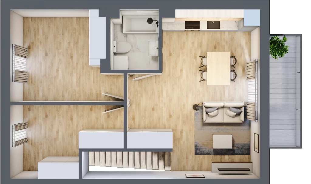 3 pokoje, mieszkanie 56,07 m², piętro 1, oferta nr 82, Manufaktura Marki 2, Marki, ul. Stawowa