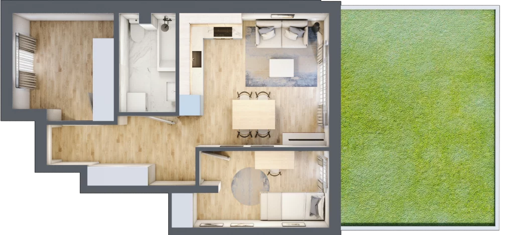 3 pokoje, mieszkanie 46,34 m², parter, oferta nr 89, Manufaktura Marki 2, Marki, ul. Stawowa