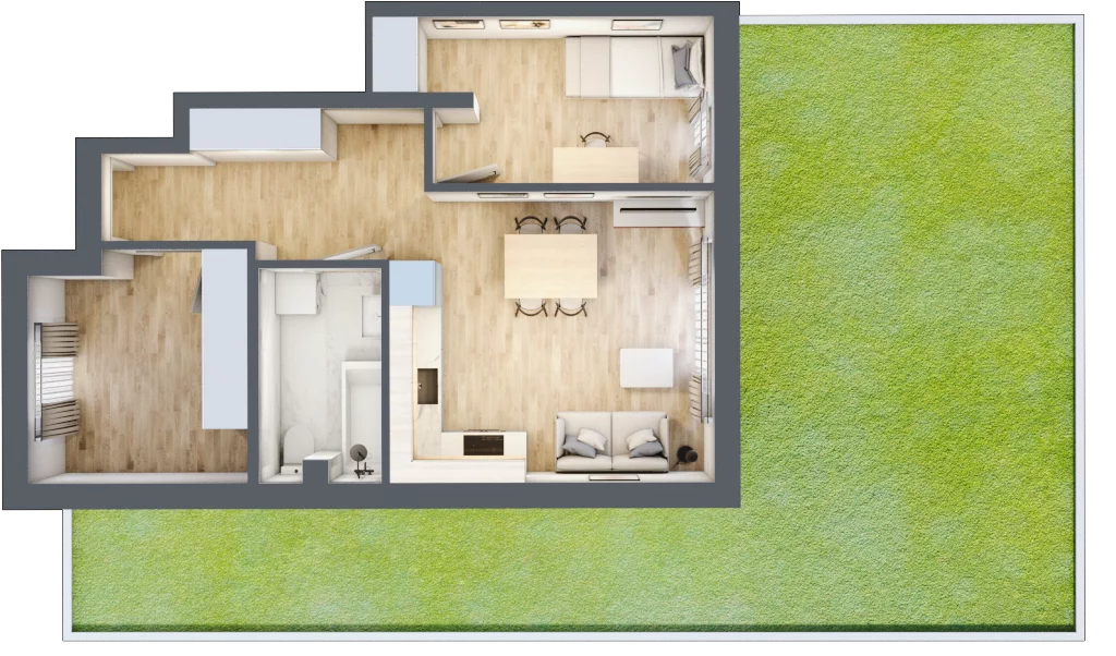 3 pokoje, mieszkanie 46,34 m², parter, oferta nr 113, Manufaktura Marki 2, Marki, ul. Stawowa