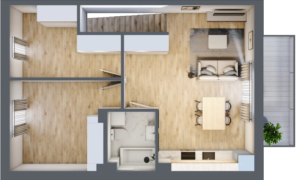 3 pokoje, mieszkanie 56,07 m², piętro 1, oferta nr 104, Manufaktura Marki 2, Marki, ul. Stawowa