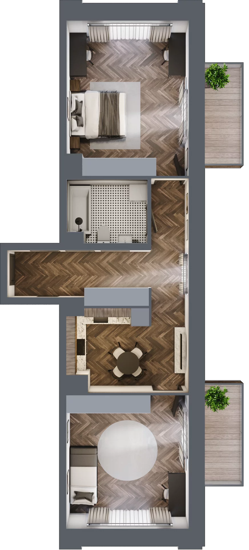 2 pokoje, mieszkanie 70,82 m², piętro 3, oferta nr C 3.5, Melody Loft, Łódź, Śródmieście, Śródmieście-Wschód, ul. Pomorska 72/74