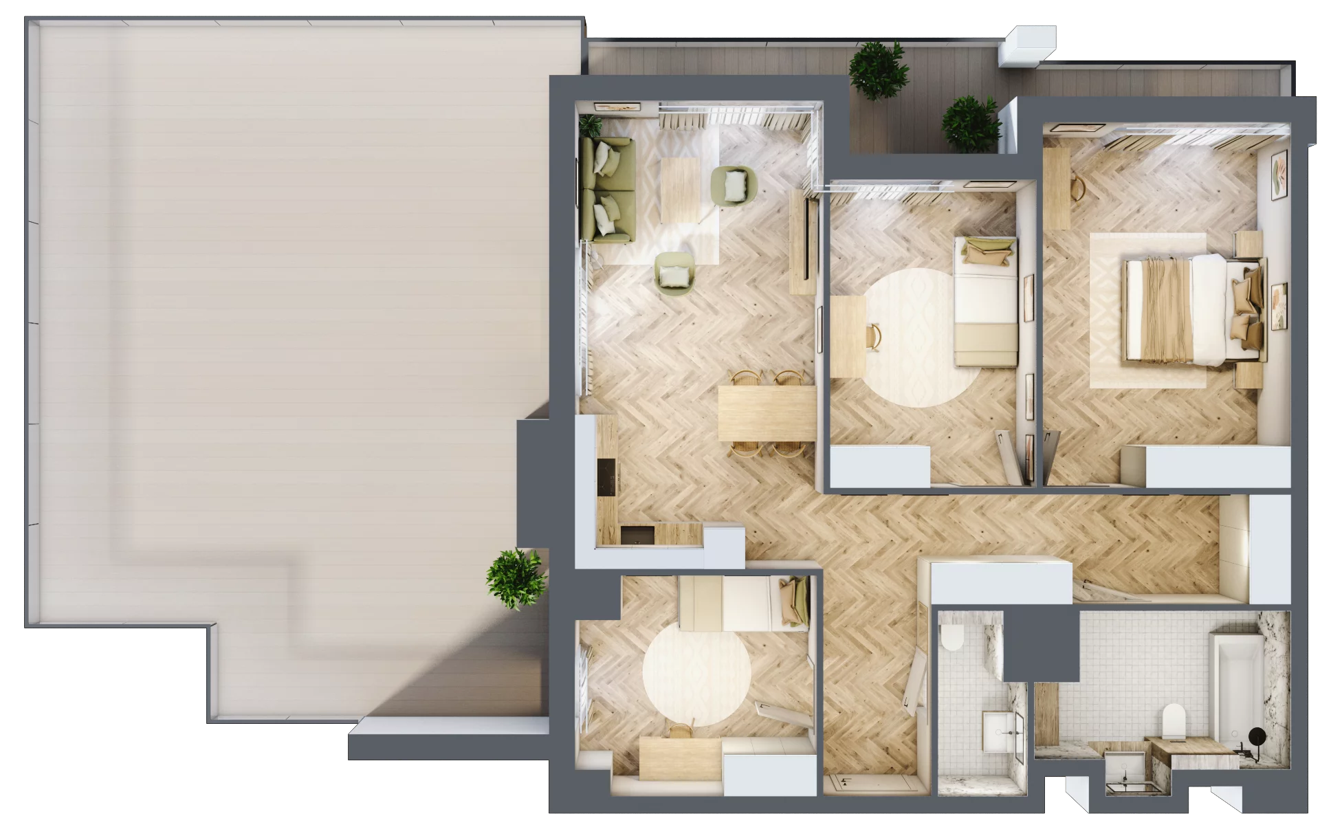 4 pokoje, apartament 86,41 m², piętro 3, oferta nr M.3.15, Marimonte - Apartamenty Mieszkalne, Warszawa, Bielany, Marymont-Kaskada, ul. Marymoncka 4