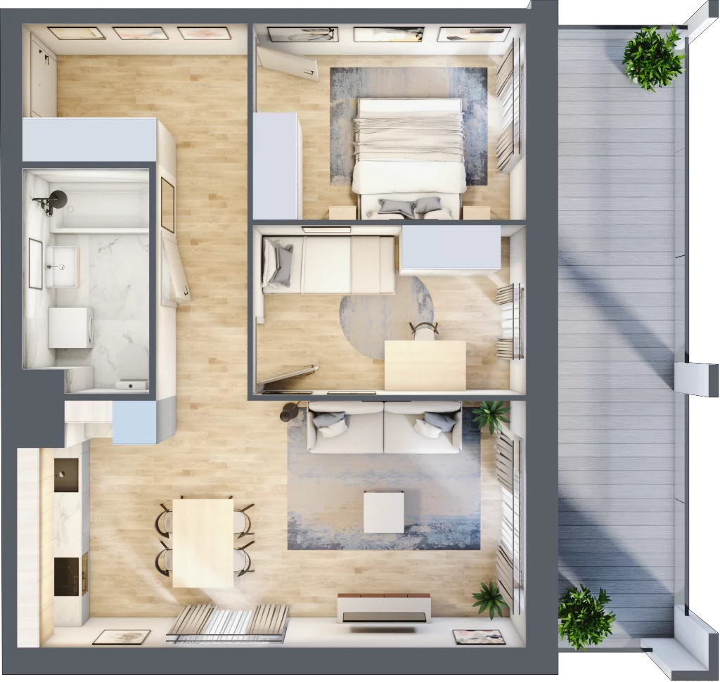 3 pokoje, apartament 57,09 m², piętro 3, oferta nr MA103, ale!KEN, Warszawa, Ursynów, Ursynów Centrum, ul. Indiry Gandhi 7