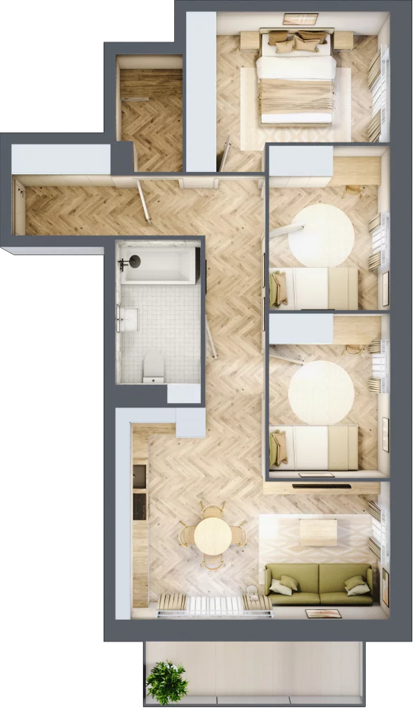 4 pokoje, mieszkanie 67,21 m², piętro 2, oferta nr M19, Nowa Częstochowa Mościckiego, Częstochowa, Częstochówka-Parkitka, ul. Mościckiego
